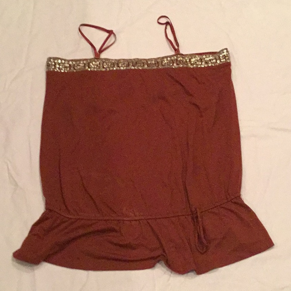 Lg Rust colored beaded camisole